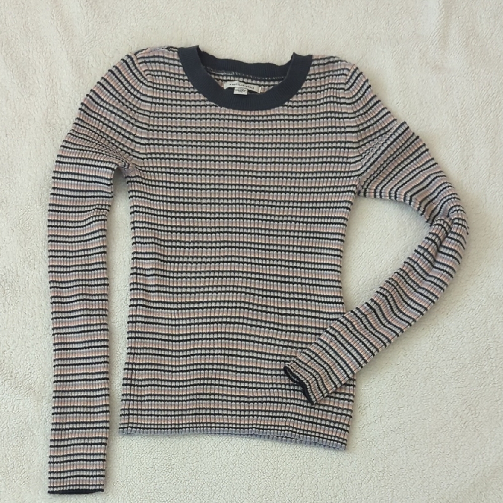 American Eagle Outfitters Women's Striped Sweater - Black and Cream
